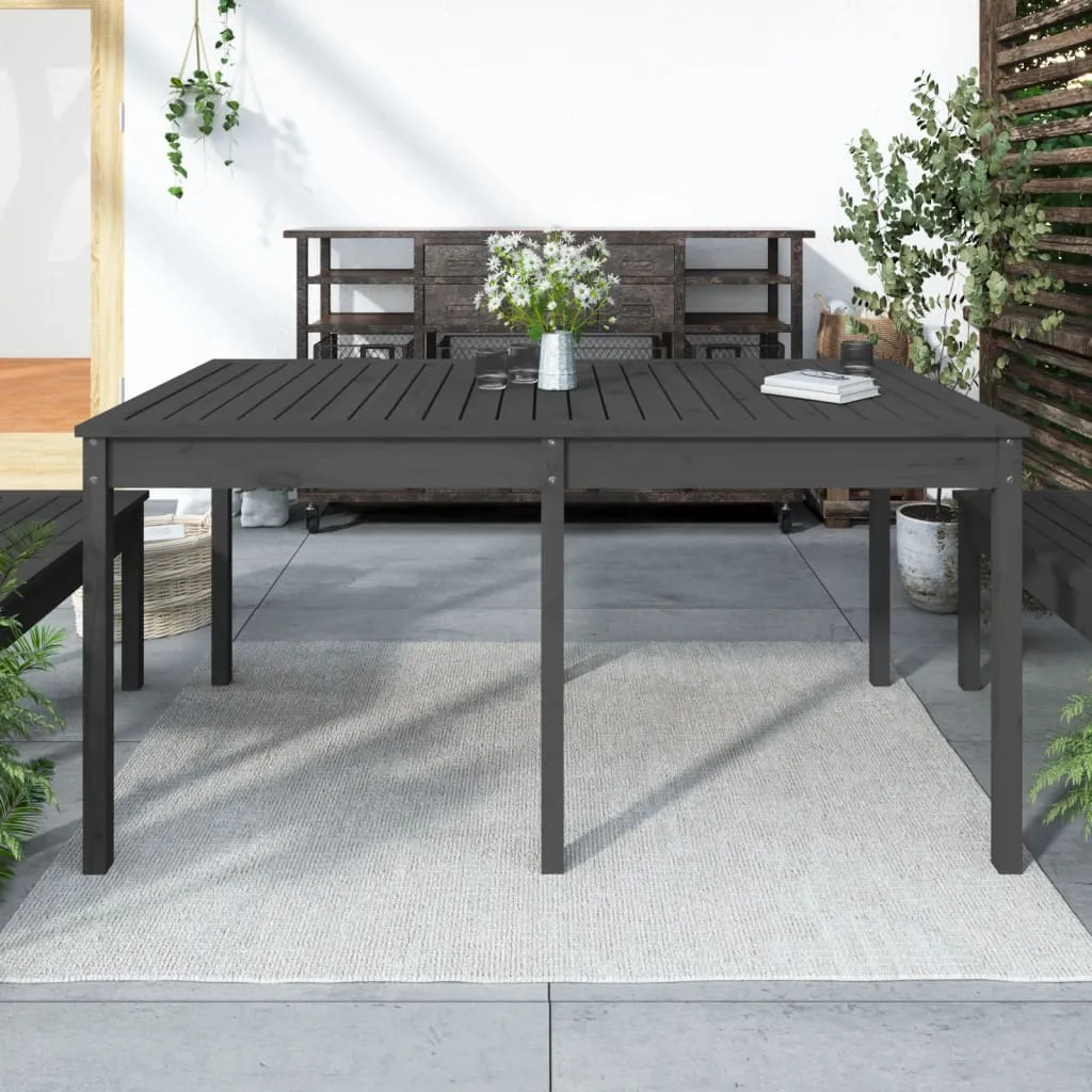 vidaXL Tavolo da Giardino Grigio 159,5x82,5x76 cm Legno Massello Pino