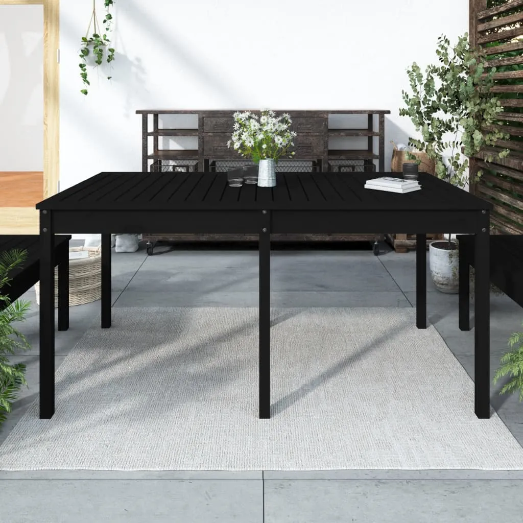 vidaXL Tavolo da Giardino Nero 159,5x82,5x76 cm Legno Massello di Pino