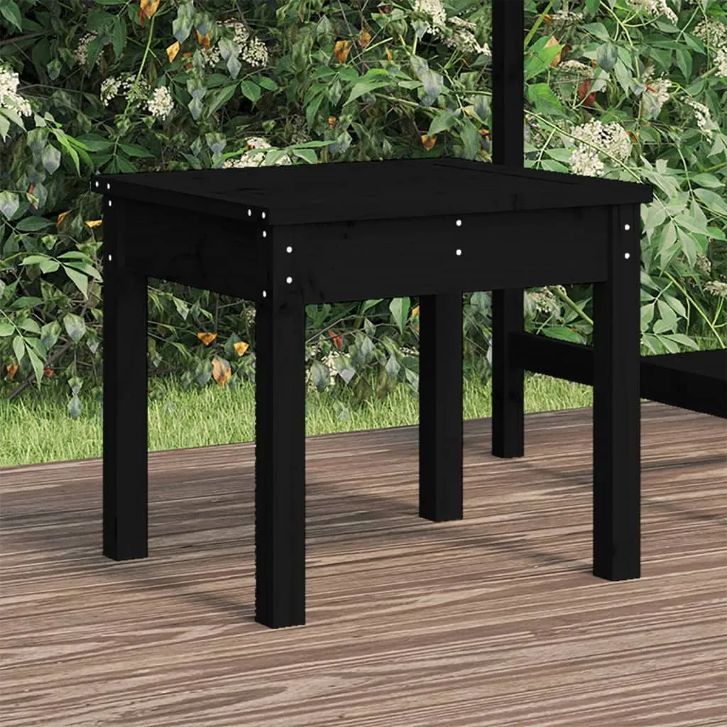 vidaXL Panca da Giardino Nera 50x44x45 cm Legno Massello di Pino