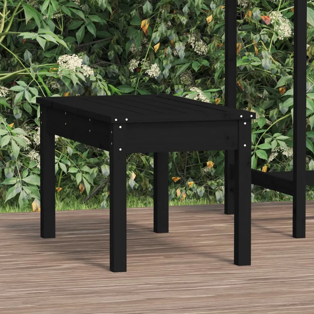 vidaXL Panca da Giardino Nera 80x44x45 cm Legno Massello di Pino