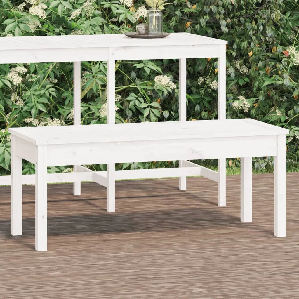 vidaXL Panca da Giardino Bianca 109x44x45 cm Legno Massello di Pino