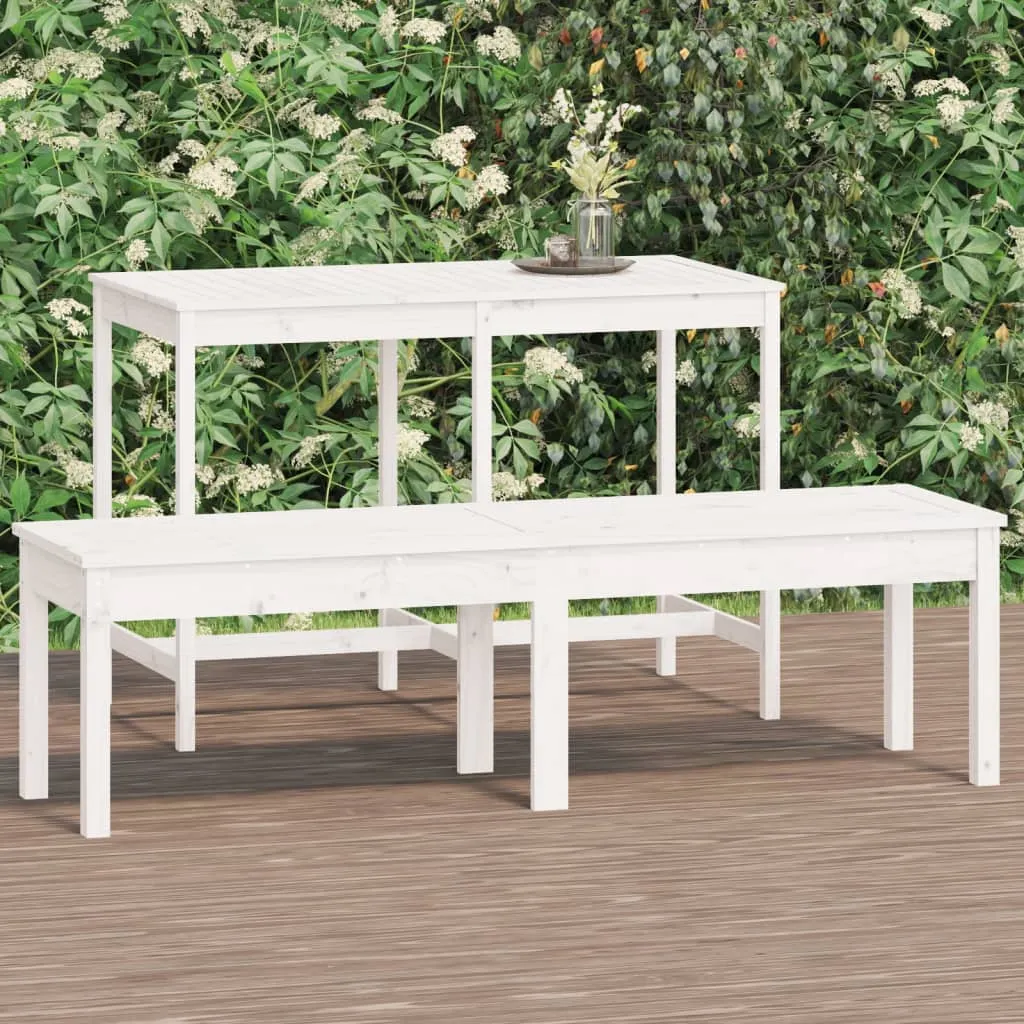 vidaXL Panca Giardino 2 Posti Bianca 159,5x44x45cm Legno Massello Pino