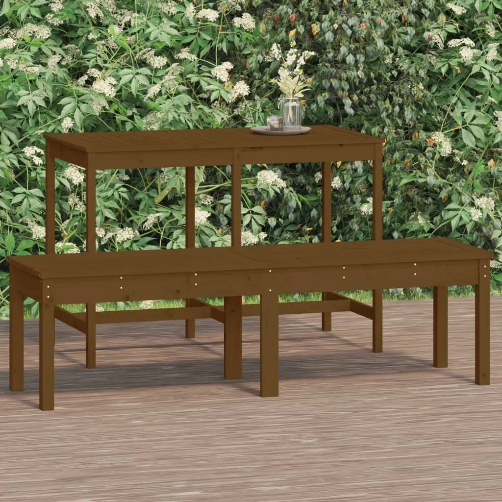 vidaXL Panca Giardino 2 Posti Miele 159,5x44x45cm Legno Massello Pino