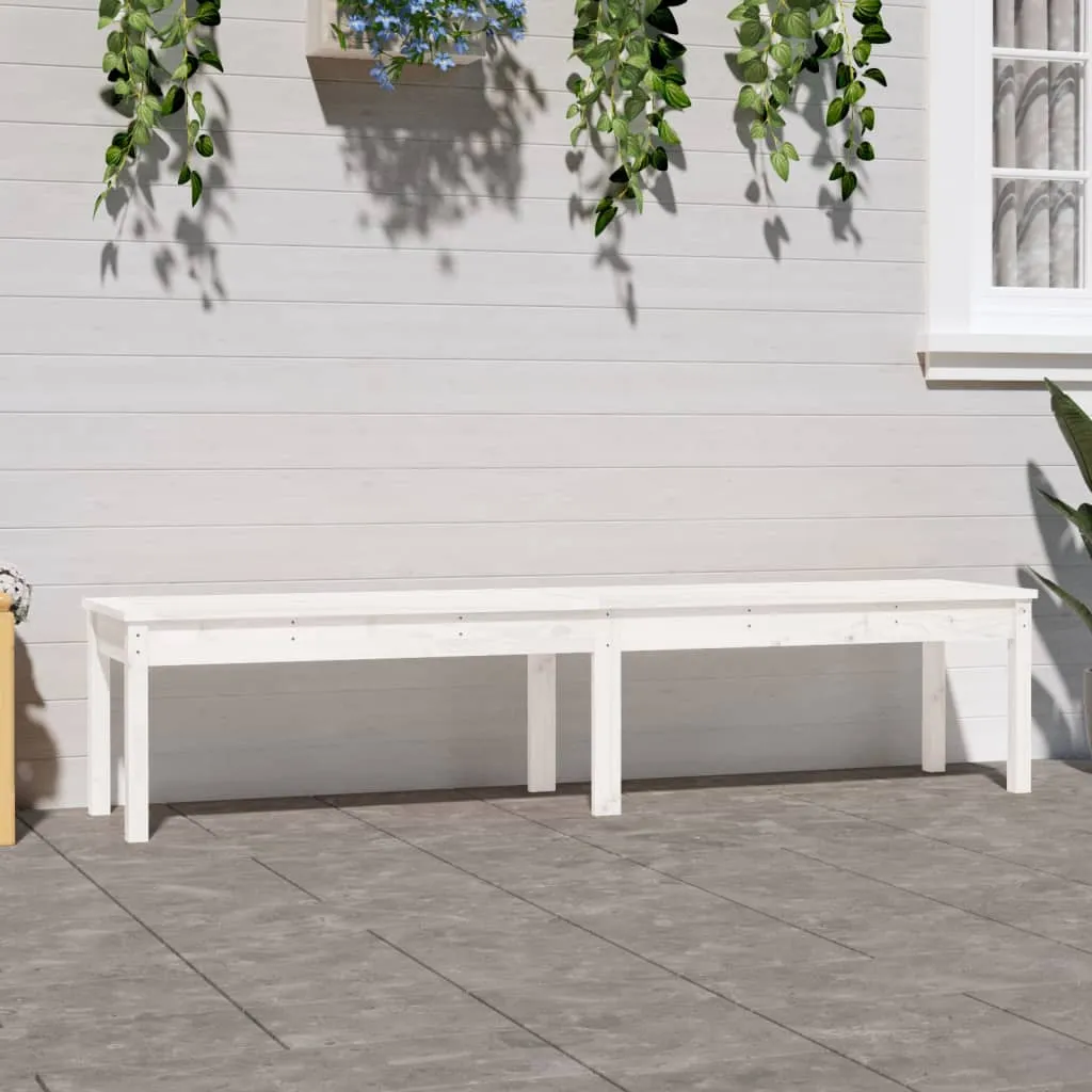 vidaXL Panca Giardino 2 Posti Bianca 203,5x44x45cm Legno Massello Pino