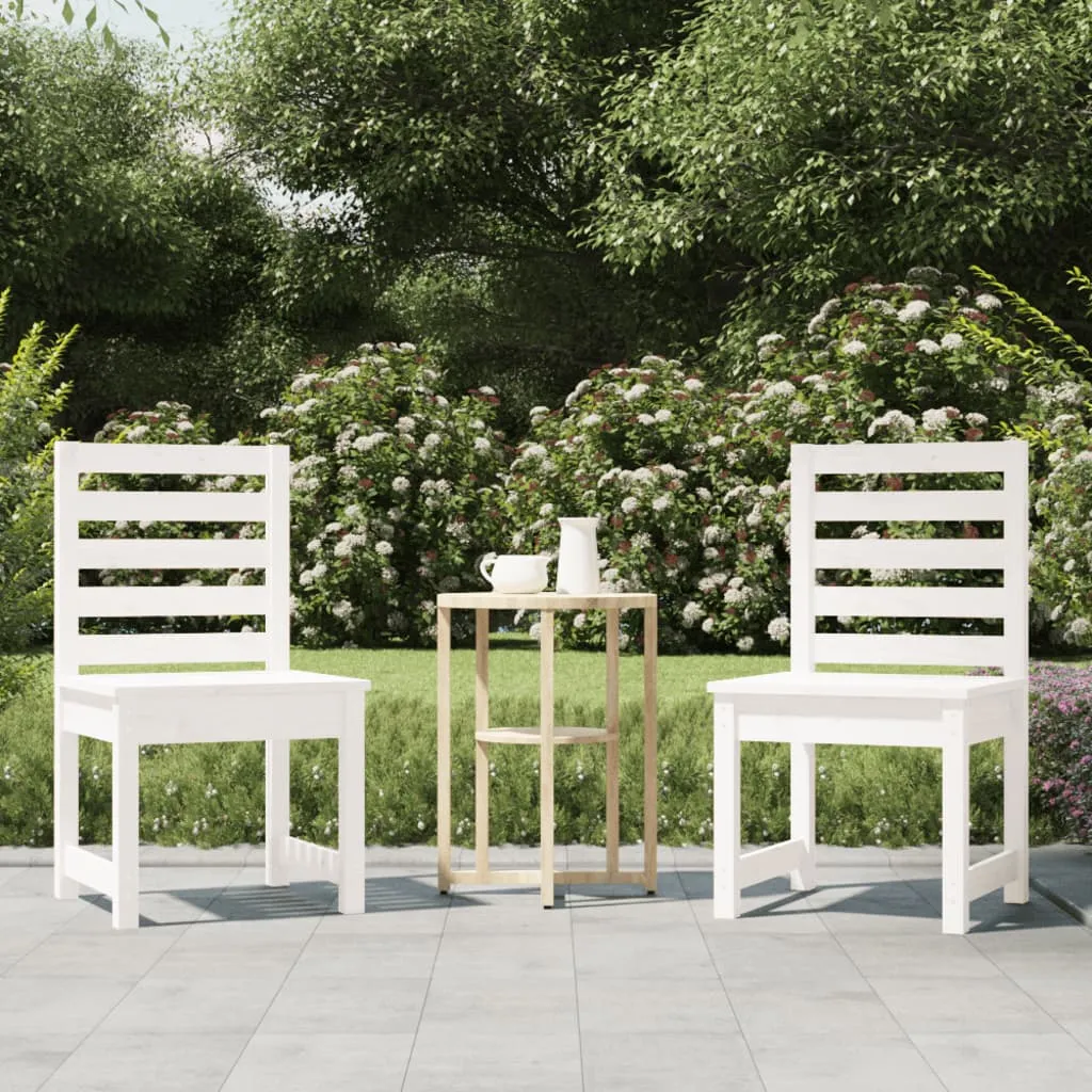 vidaXL Sedie da Giardino 2pz Bianco 40,5x48x91,5cm Legno Massello Pino