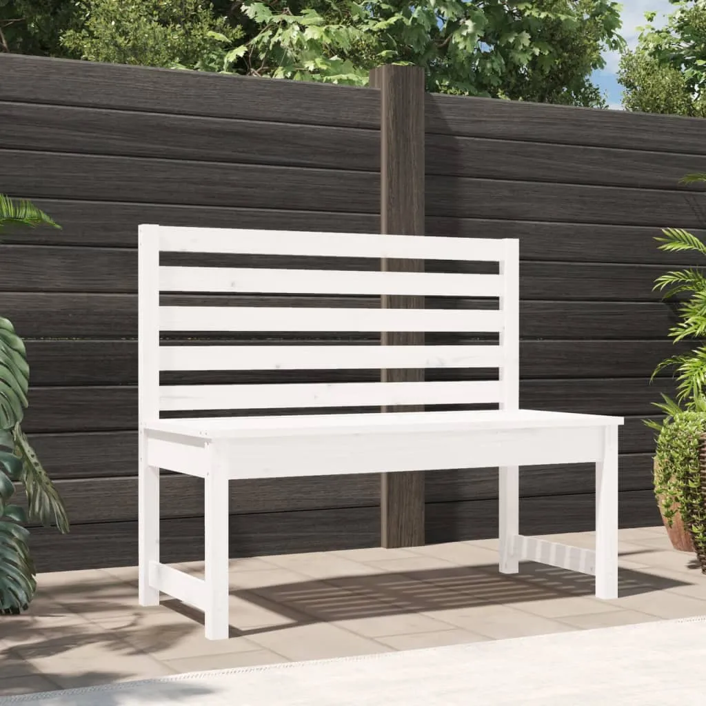 vidaXL Panca da Giardino Bianca 109 cm in Legno Massello di Pino