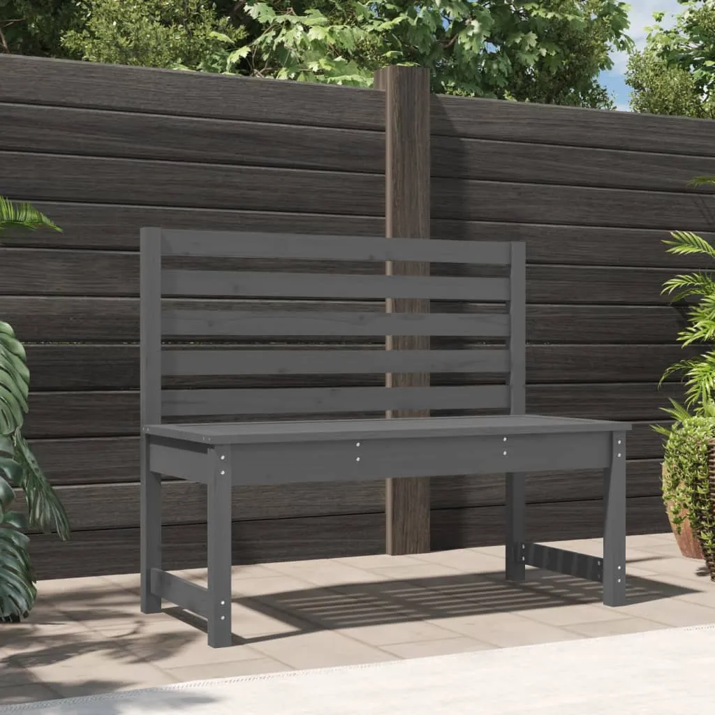 vidaXL Panca da Giardino Grigia 109 cm in Legno Massello di Pino