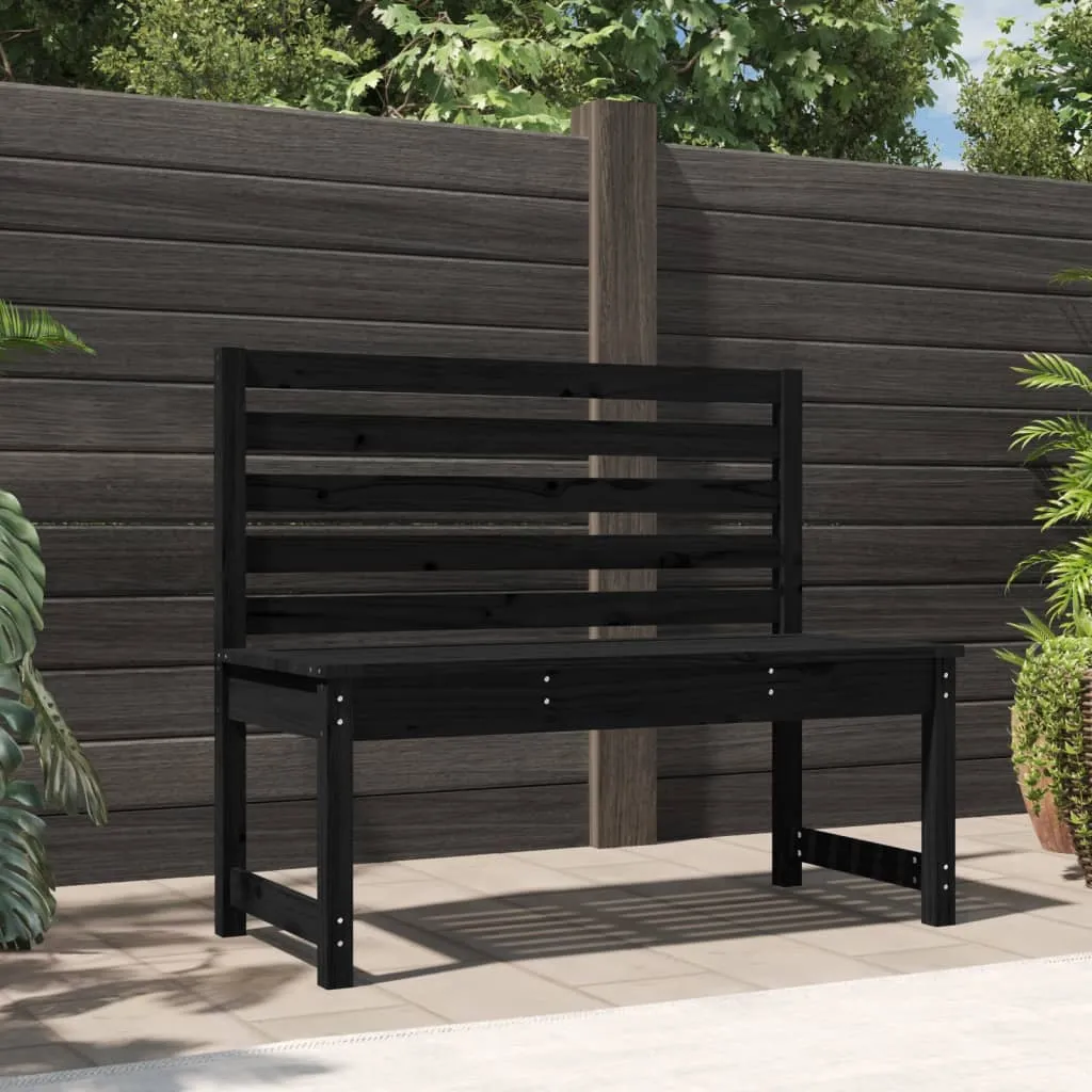 vidaXL Panca da Giardino Nera 109 cm in Legno Massello di Pino