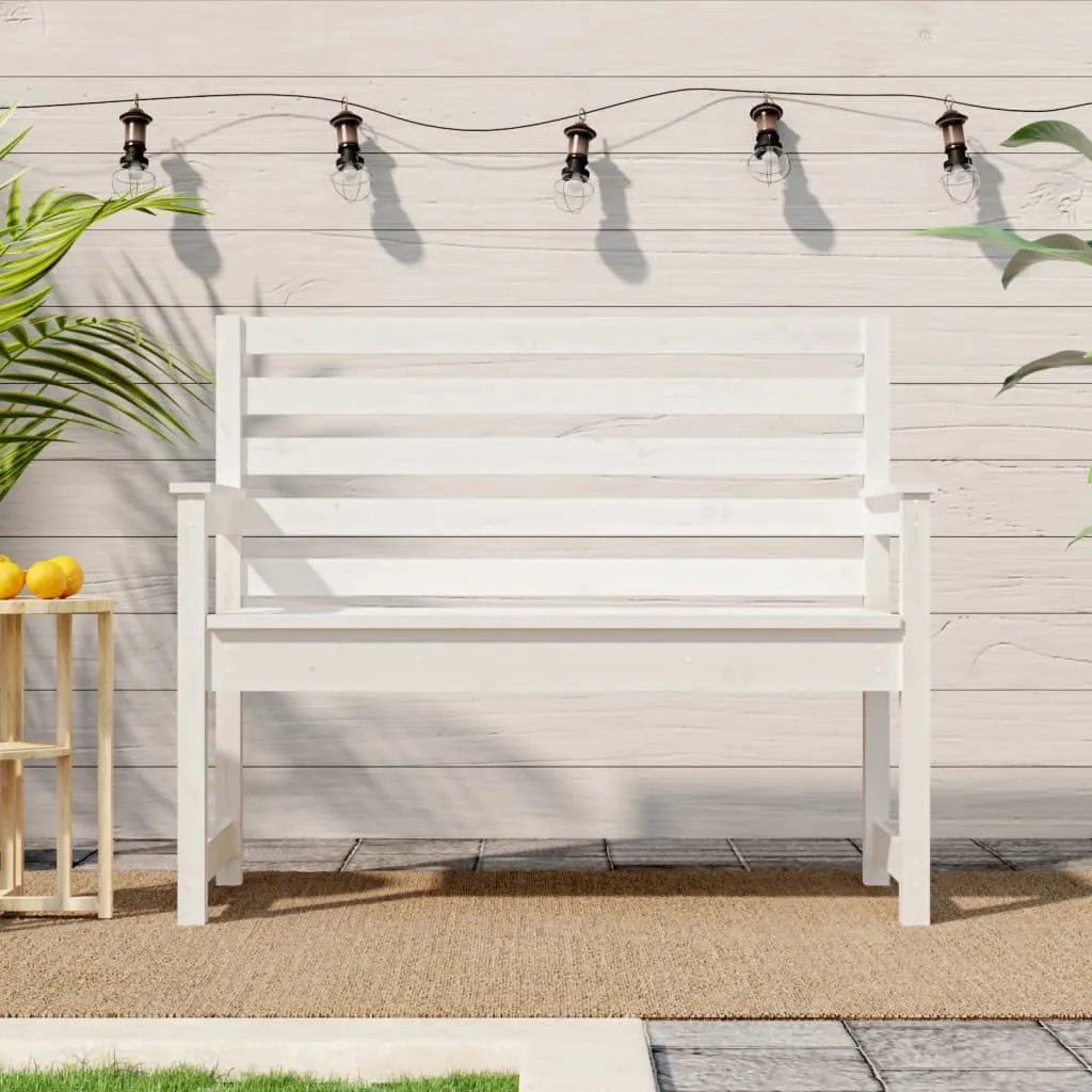 vidaXL Panca da Giardino Bianca 109x48x91,5 cm Legno Massello di Pino