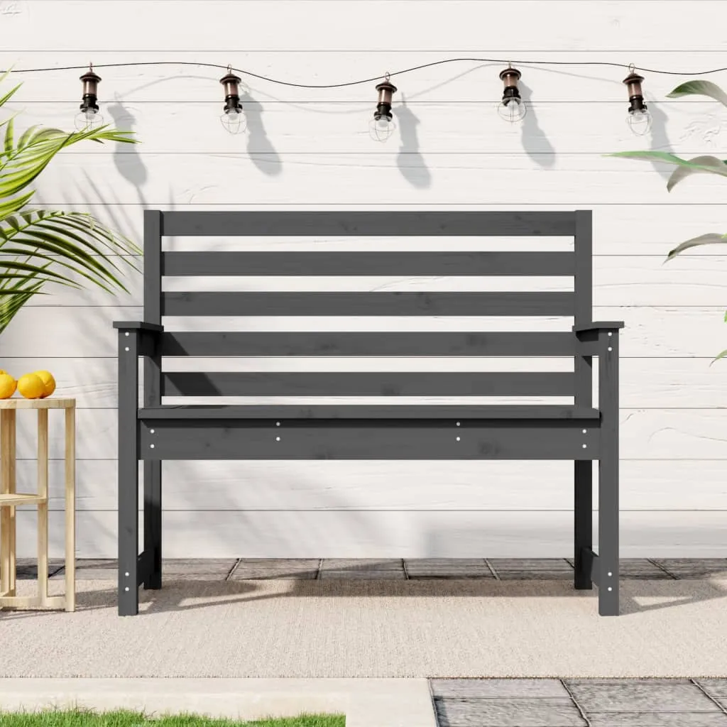 vidaXL Panca da Giardino Grigia 109x48x91,5 cm Legno Massello di Pino