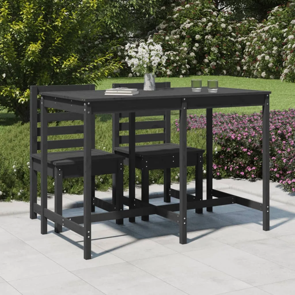 vidaXL Tavolo da Giardino Grigio 159,5x82,5x110 cm Legno Massello Pino