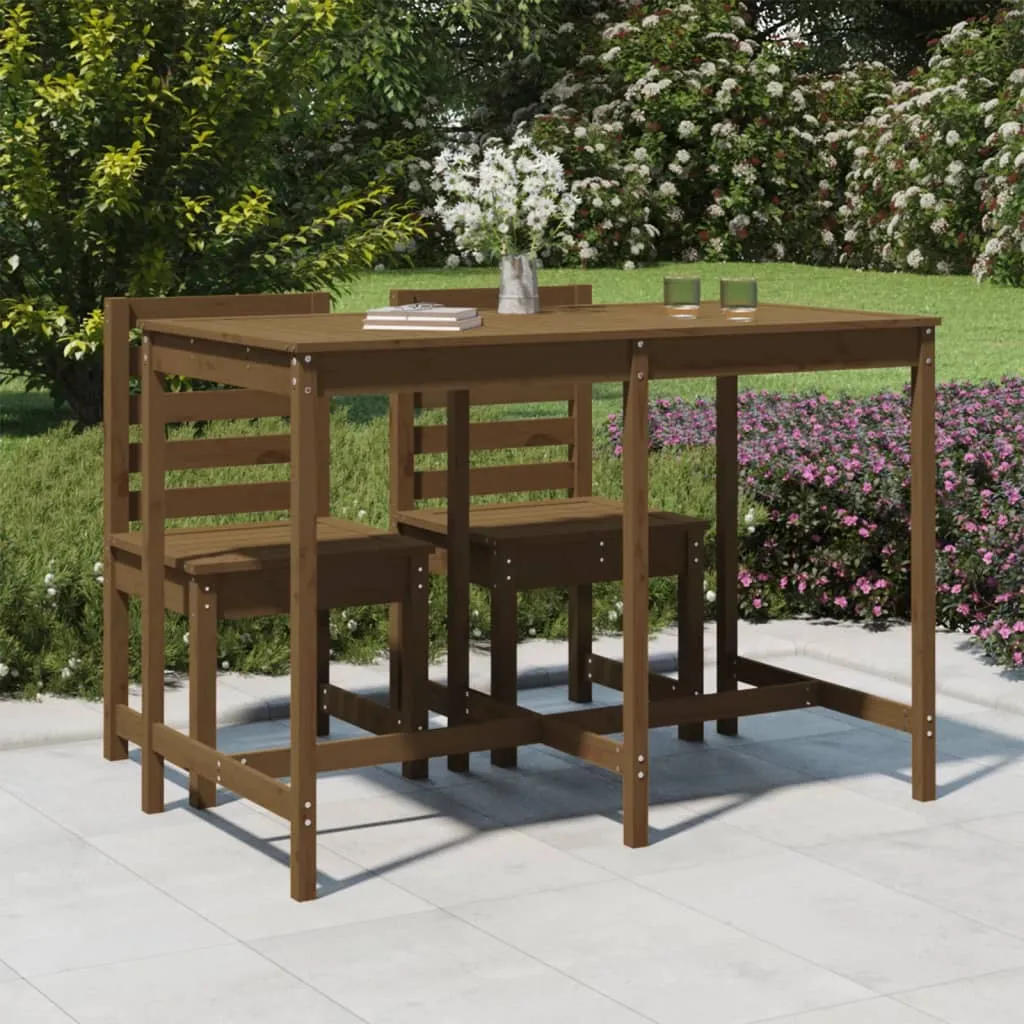 vidaXL Tavolo da Giardino Miele 159,5x82,5x110cm Legno Massello Pino