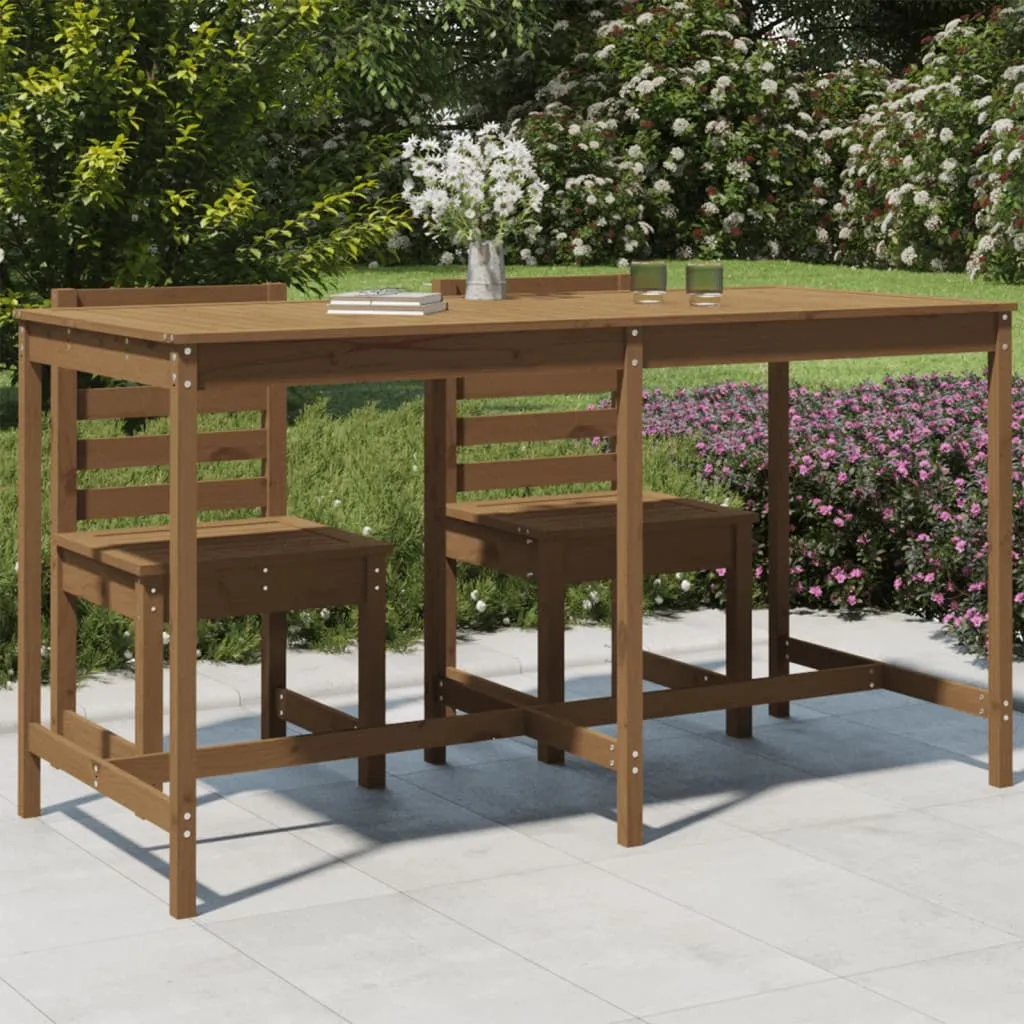 vidaXL Tavolo da Giardino Miele 203,5x90x110cm Legno Massello di Pino