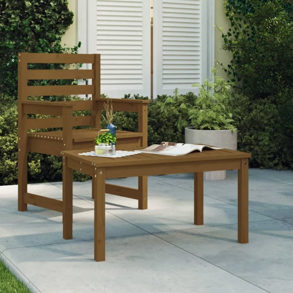 vidaXL Tavolo da Giardino Miele 82,5x50,5x45 cm Legno Massello Pino