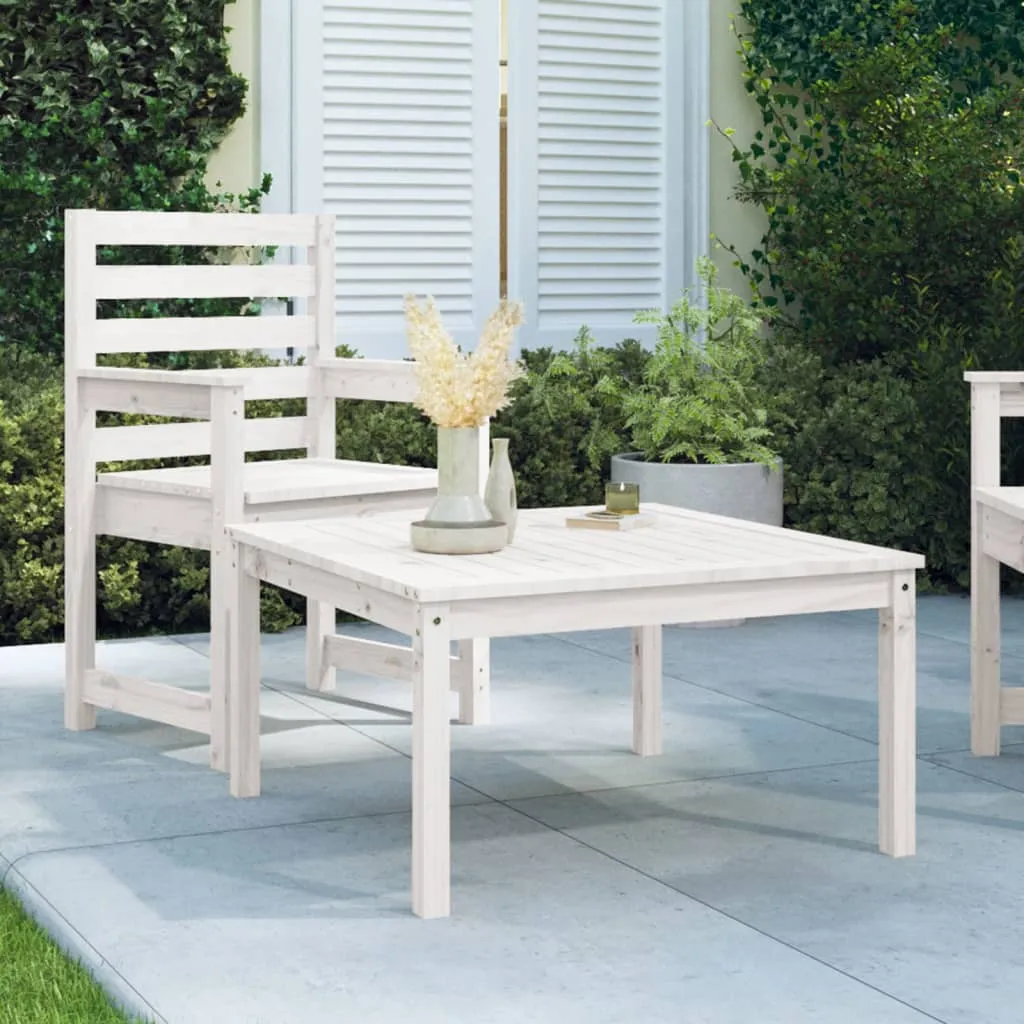 vidaXL Tavolo da Giardino Bianco 82,5x82,5x45cm Legno Massello di Pino