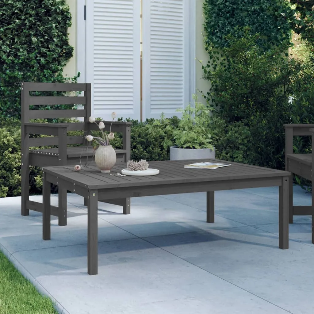 vidaXL Tavolo da Giardino Grigio 121x82,5x45 cm Legno Massello di Pino