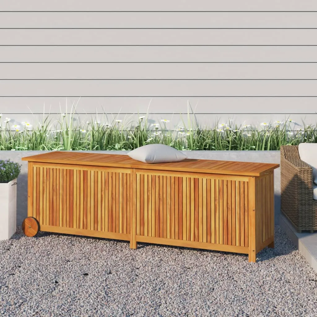 vidaXL Contenitore da Giardino con Ruote 150x50x58cm Massello Acacia