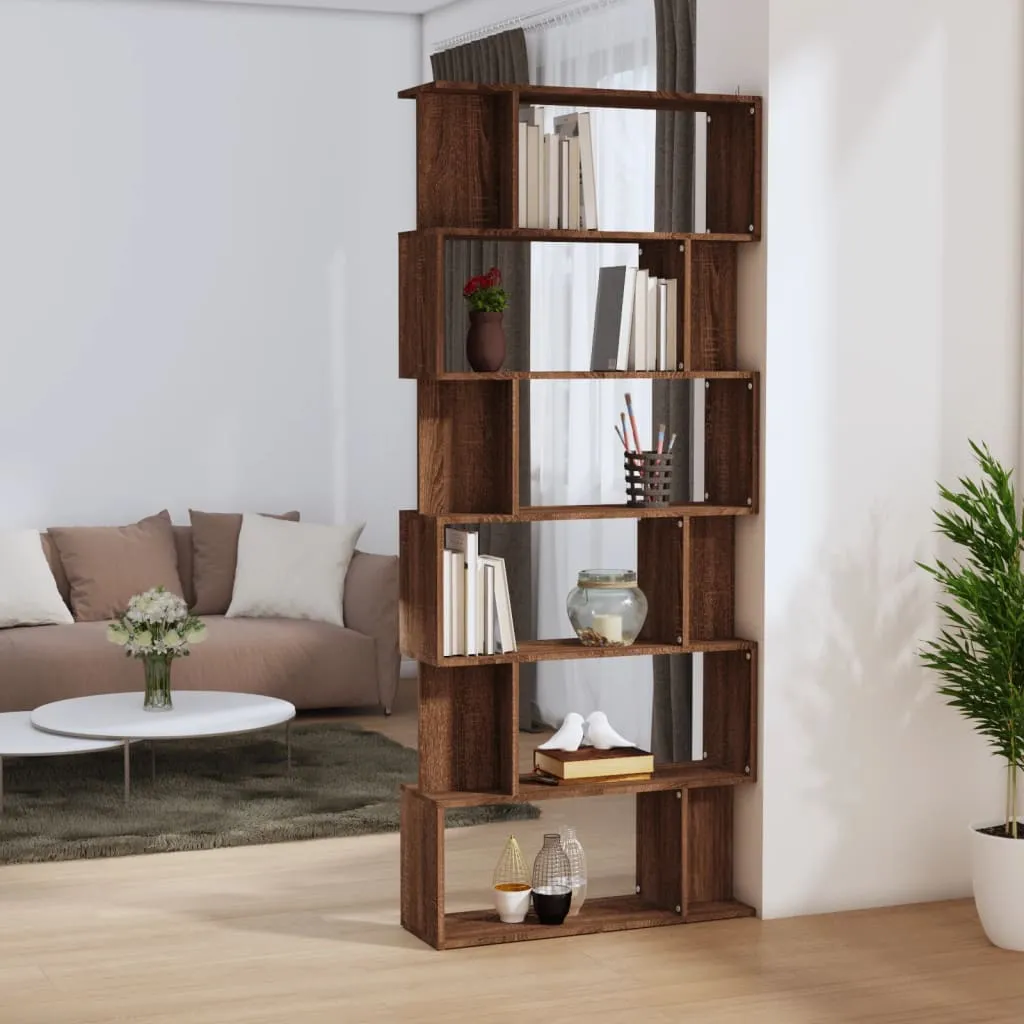 vidaXL Libreria/Divisorio Rovere Marrone 80x24x192cm Legno Multistrato