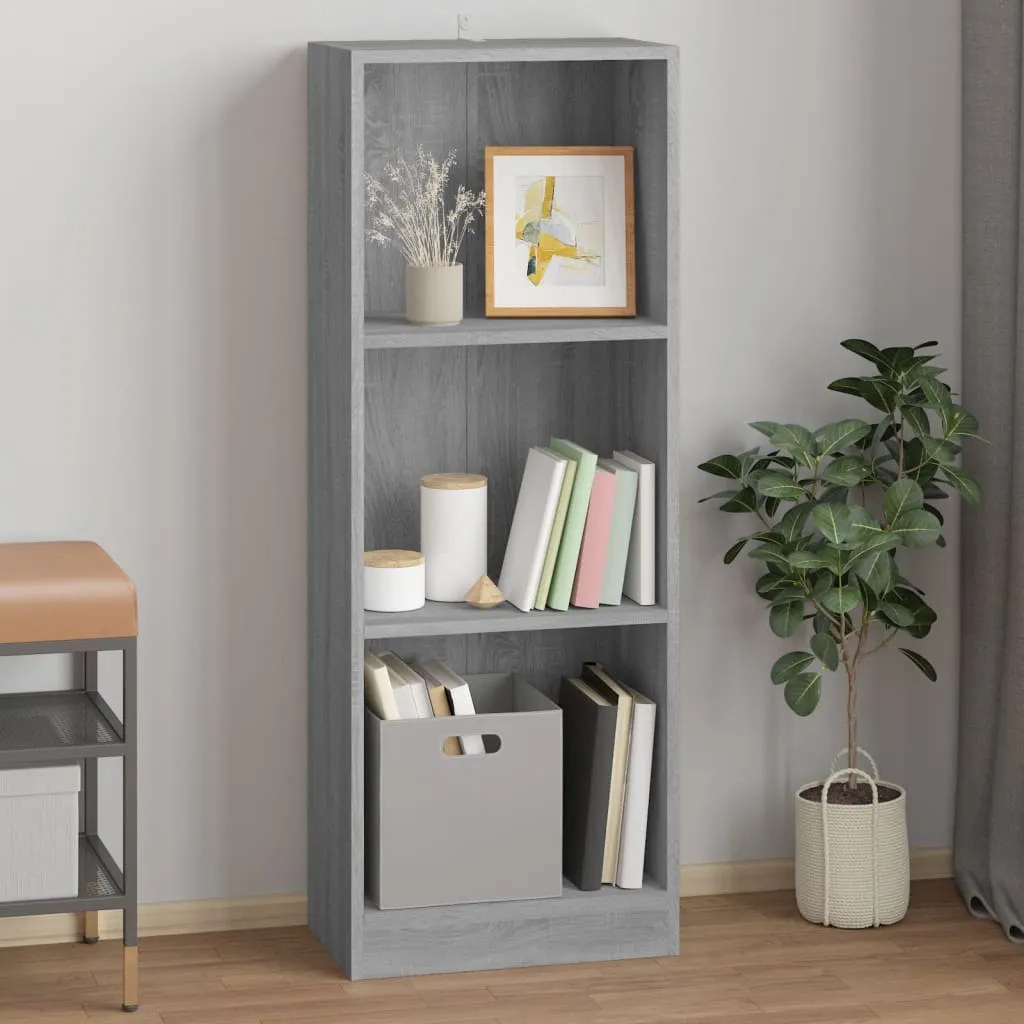 vidaXL Libreria 3 Ripiani Grigio Sonoma 40x24x109 cm Legno Multistrato