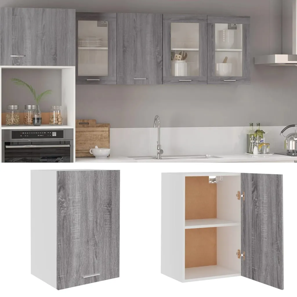 vidaXL Mobile Pensile Grigio Sonoma 39,5x31x60 cm Legno Multistrato