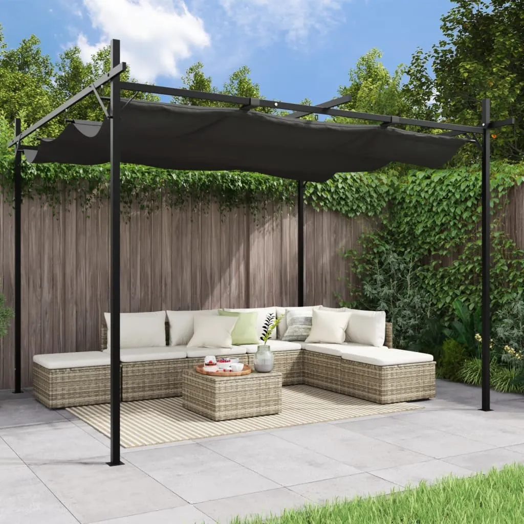 vidaXL Pergola con Tetto Retrattile Antracite 295x292x230 cm