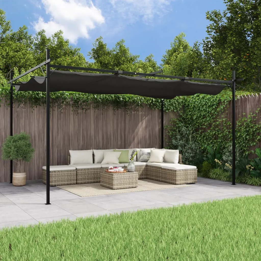 vidaXL Pergola con Tetto Retrattile Antracite 395x292x230 cm