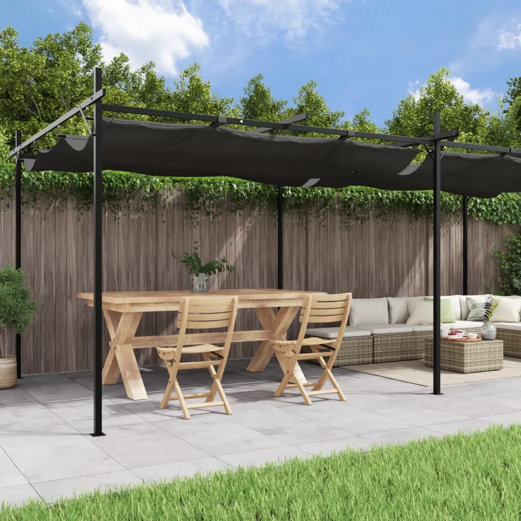 vidaXL Pergola con Tetto Retrattile Antracite 589x292x230 cm