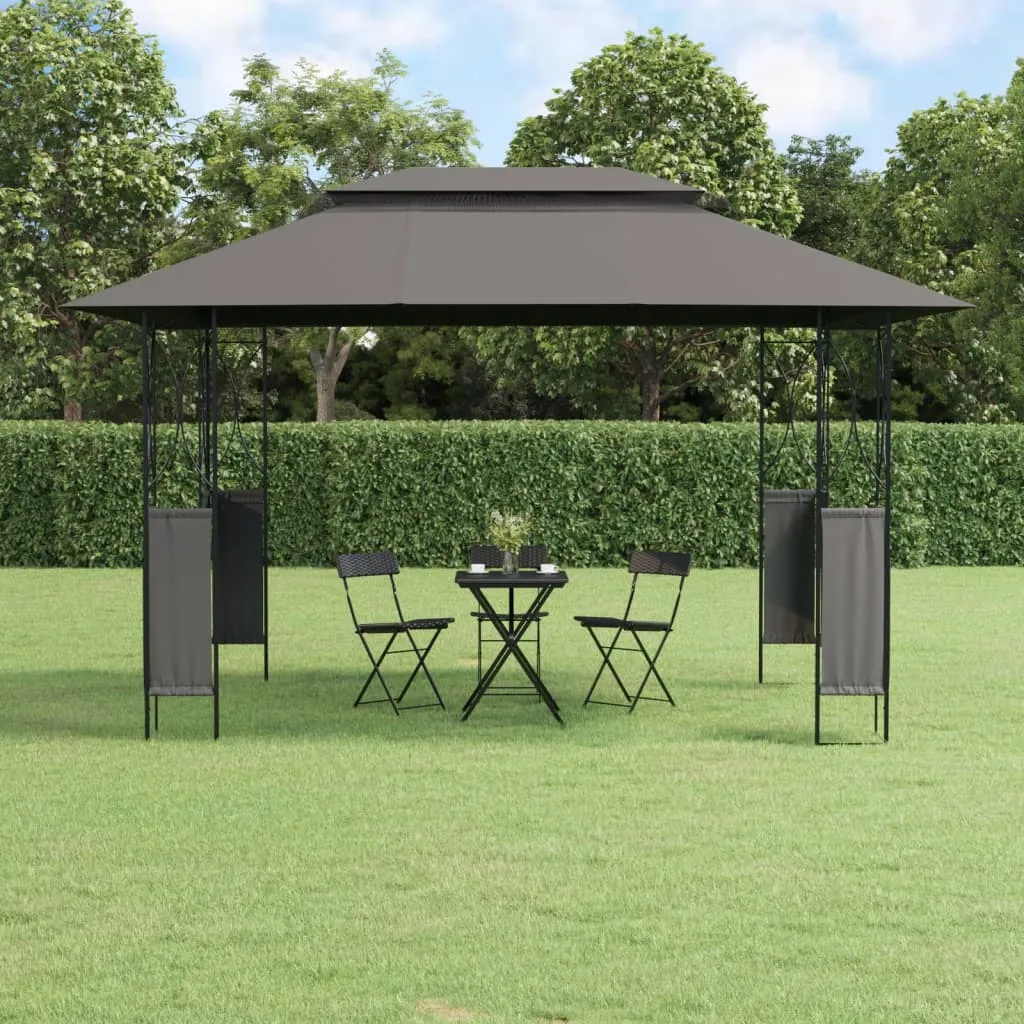 vidaXL Gazebo con Tetto Antracite 400x300x270 cm Acciaio