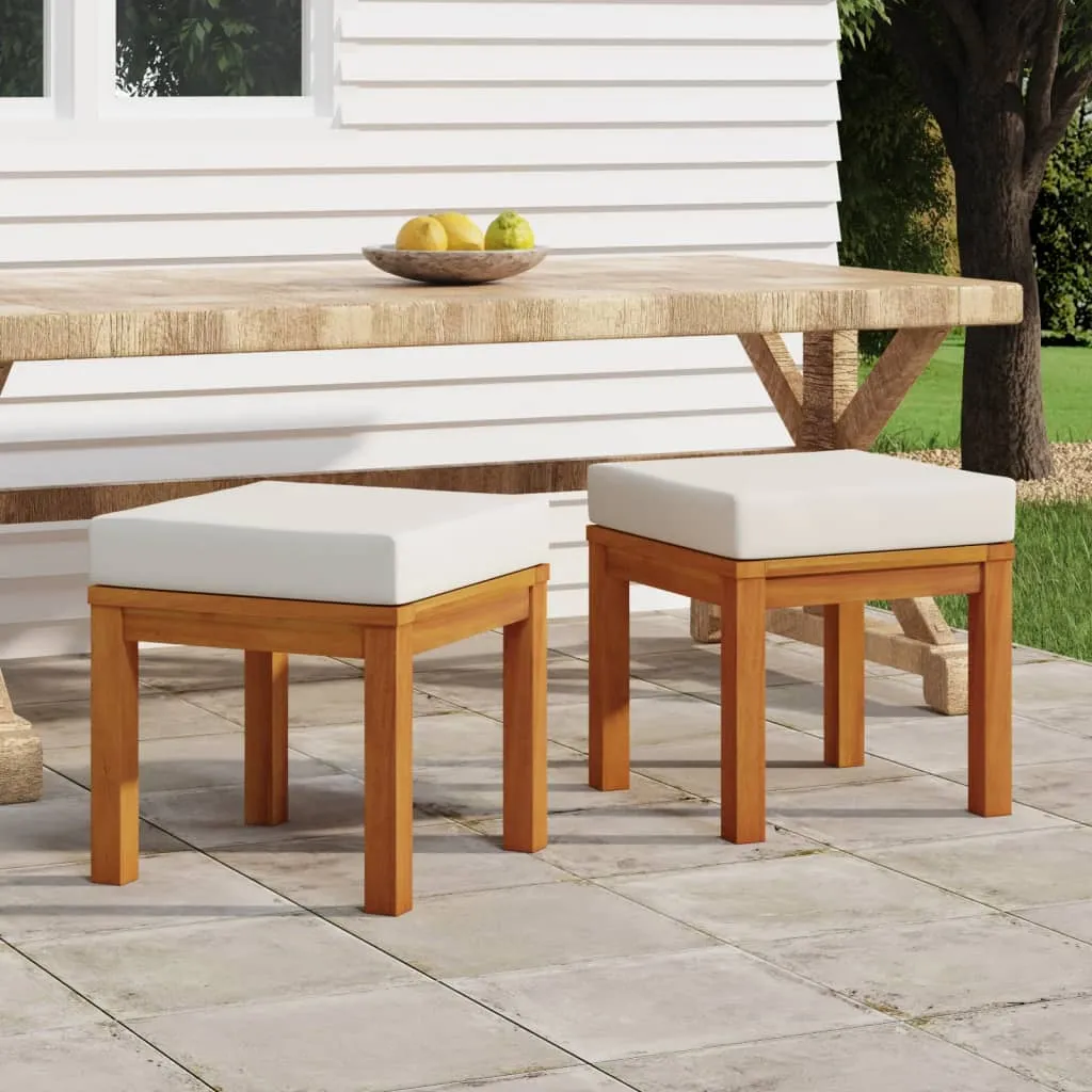 vidaXL Sgabelli da Giardino con Cuscini 2pz 40x40x42cm Massello Acacia