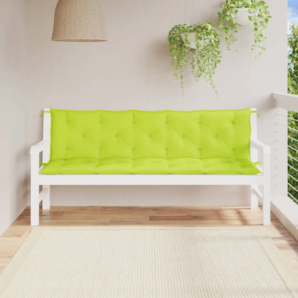 Cuscini per Panca 2 pz Verde Intenso 180x50x7 cm Tessuto Oxford