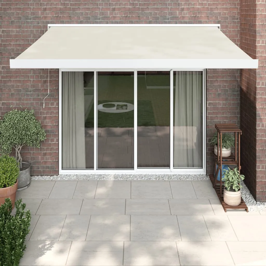 vidaXL Tenda da Sole Retrattile Crema 3x2,5 m in Tessuto e Alluminio