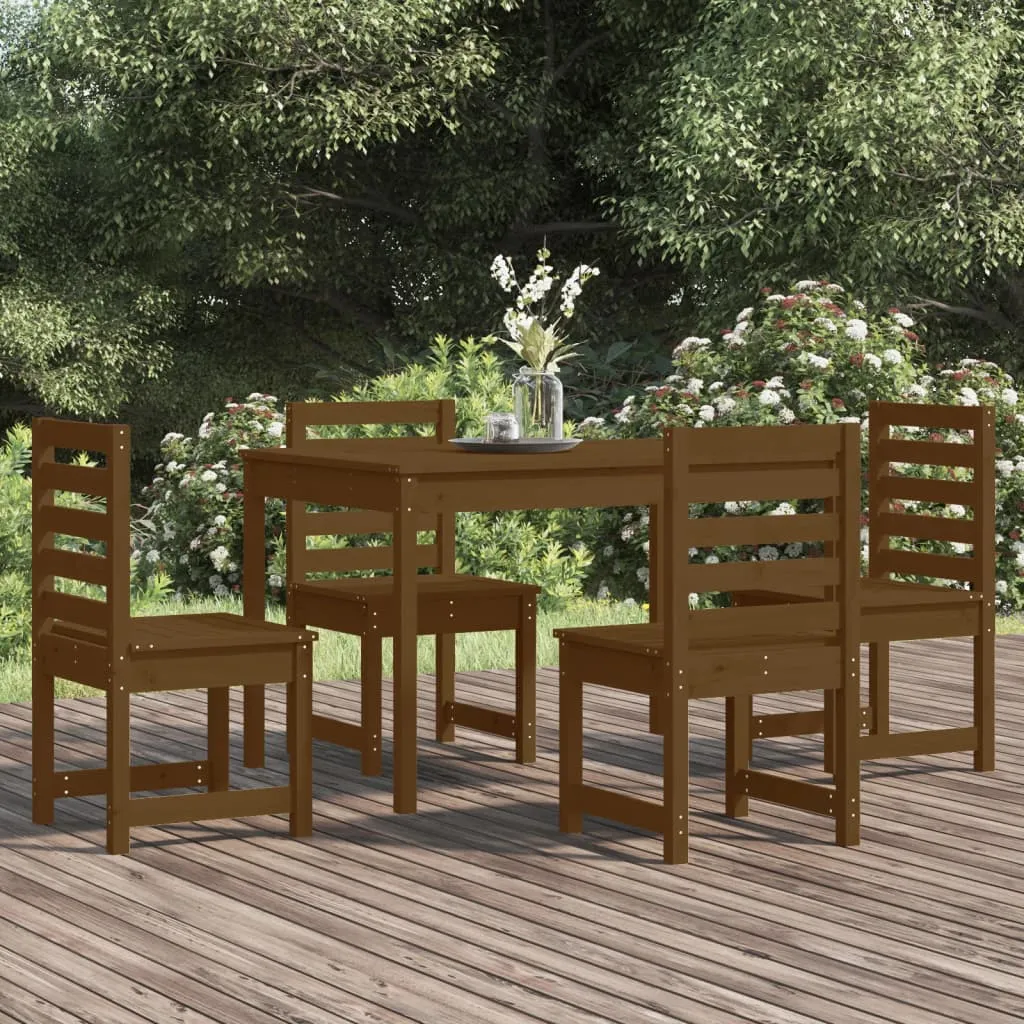 vidaXL Set da Pranzo da Giardino 5 pz Miele in Legno Massello di Pino