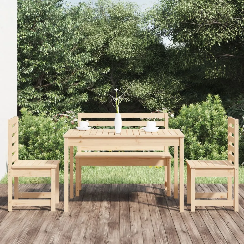 vidaXL Set da Pranzo per Giardino 4 pz in Legno Massello di Pino