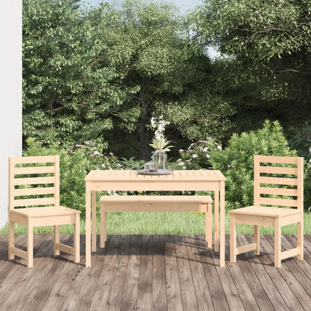 vidaXL Set da Pranzo per Giardino 4 pz in Legno Massello di Pino