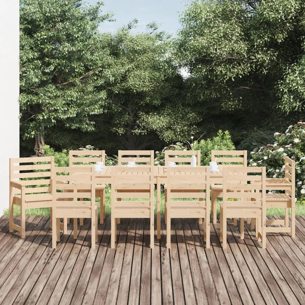 vidaXL Set da Pranzo da Giardino 11 pz in Legno Massello di Pino