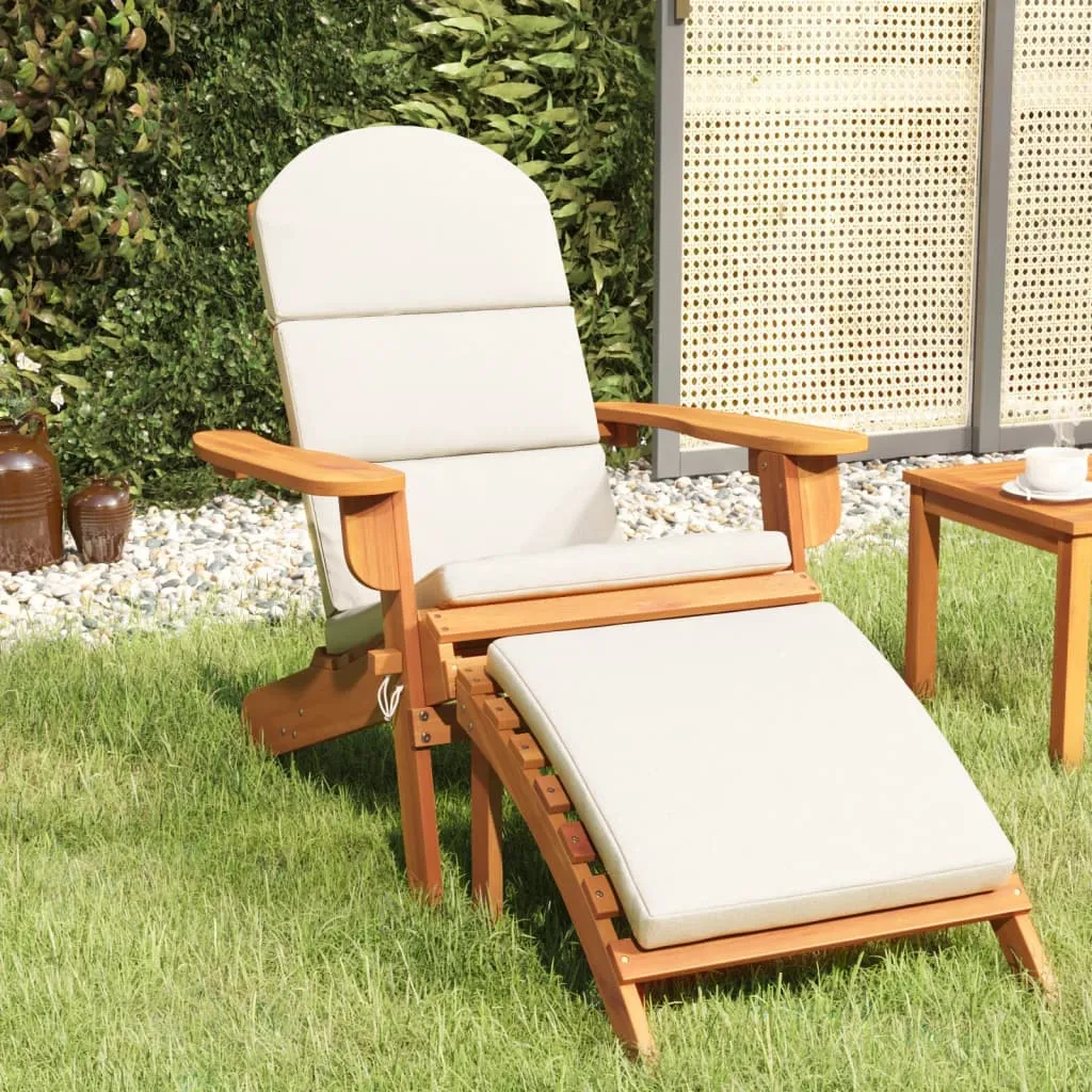 vidaXL Sedia Adirondack Giardino con Poggiapiedi Legno Massello Acacia