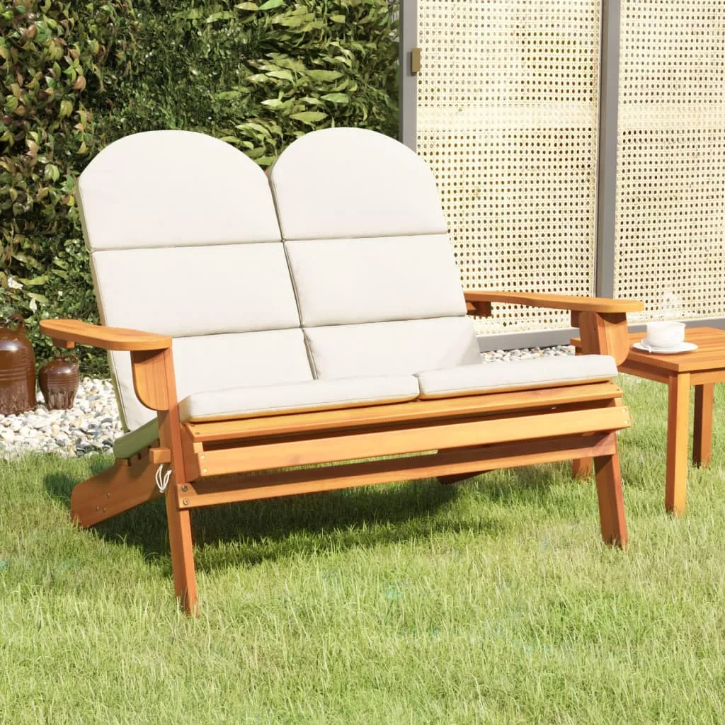 vidaXL Panchina Giardino Adirondack Cuscini 126 cm Massello di Acacia