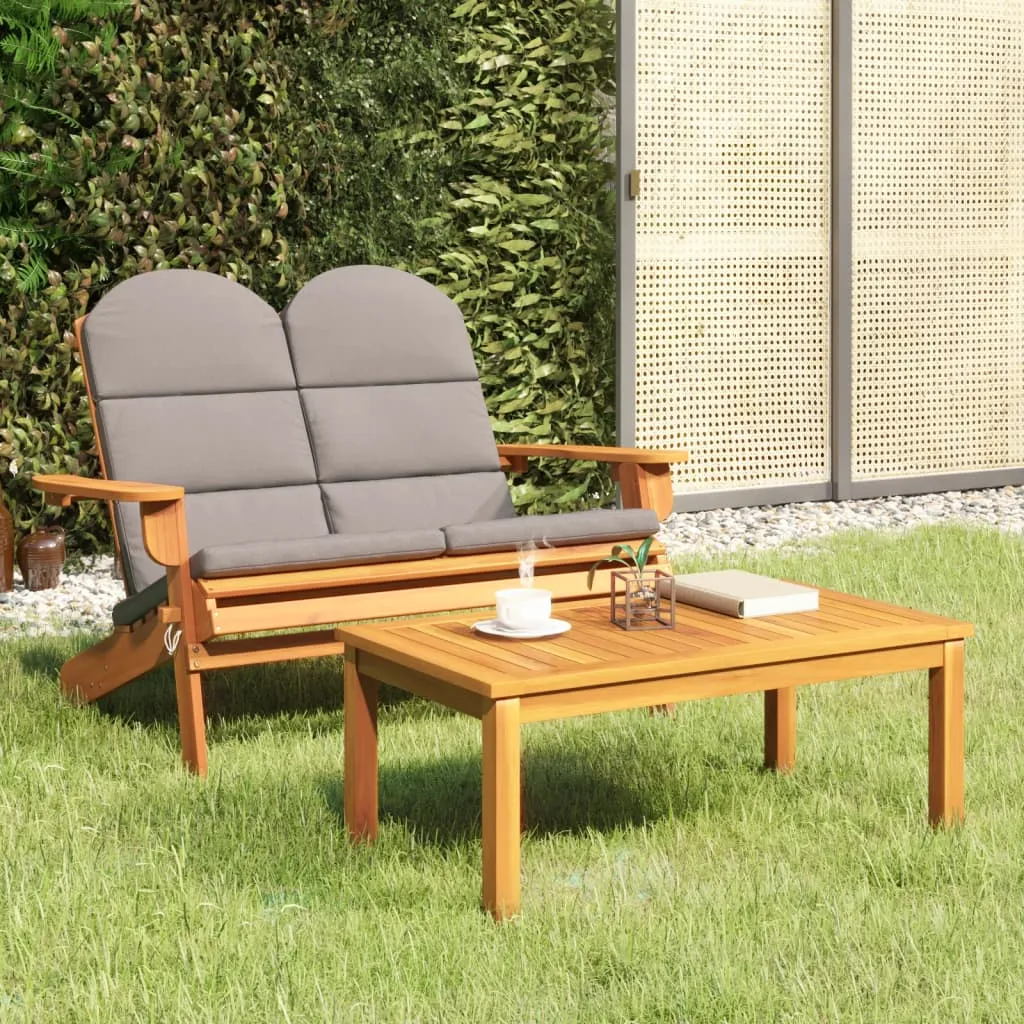 vidaXL Set Salotto da Giardino Adirondack 2pz Legno Massello di Acacia