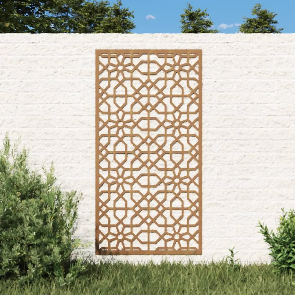 vidaXL Decorazione Muro da Giardino 105x55 cm Moresco Acciaio Corten