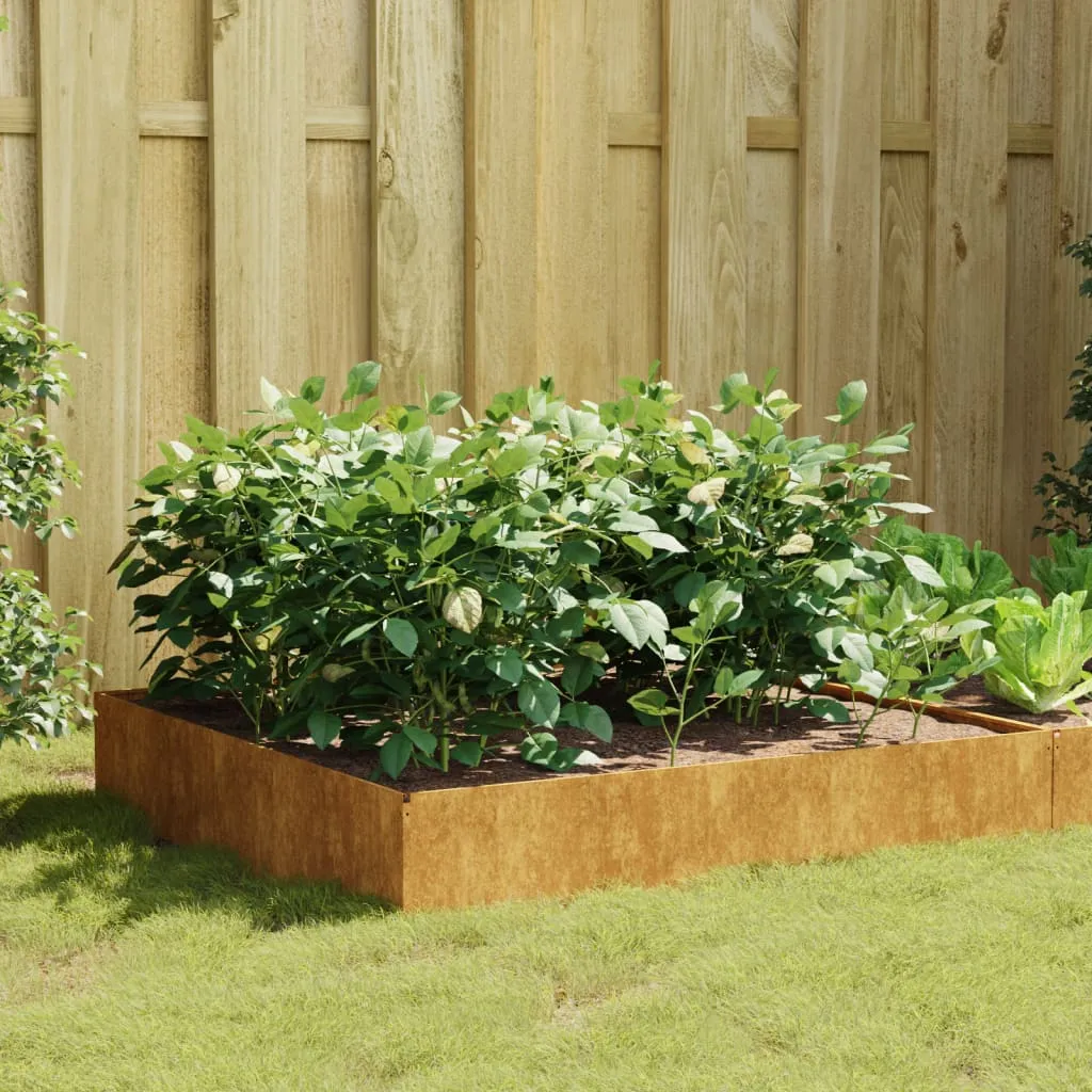 vidaXL Fioriera Rialzata da Giardino 100x100x33,5 cm in Acciaio Corten