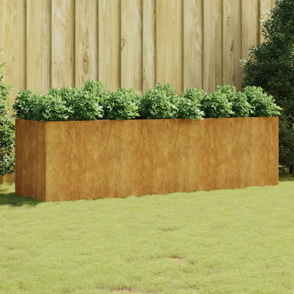 vidaXL Fioriera Rialzata da Giardino 280x80x80 cm in Acciaio Corten