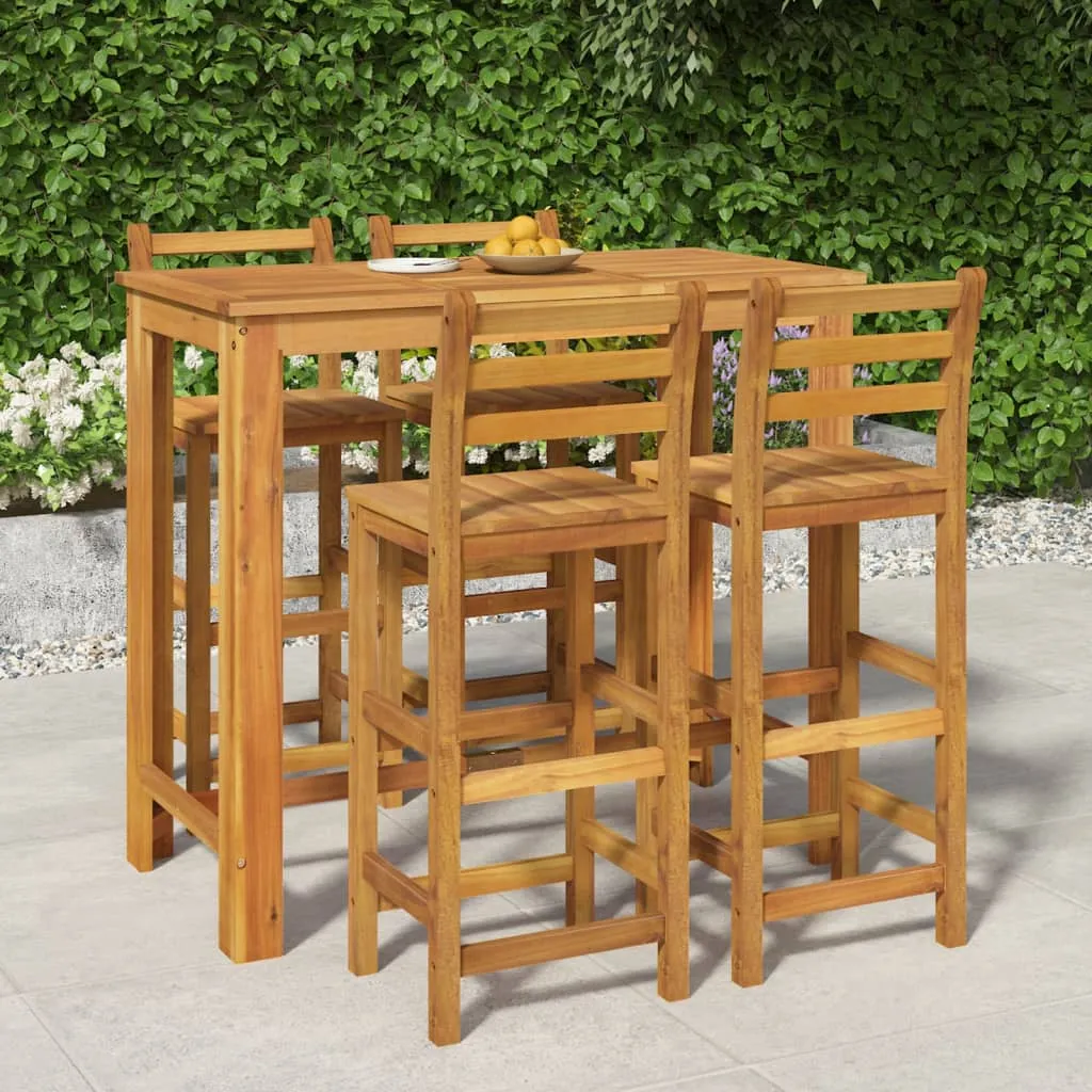 vidaXL Set da Pranzo per Giardino 5 pz in Legno Massello di Acacia