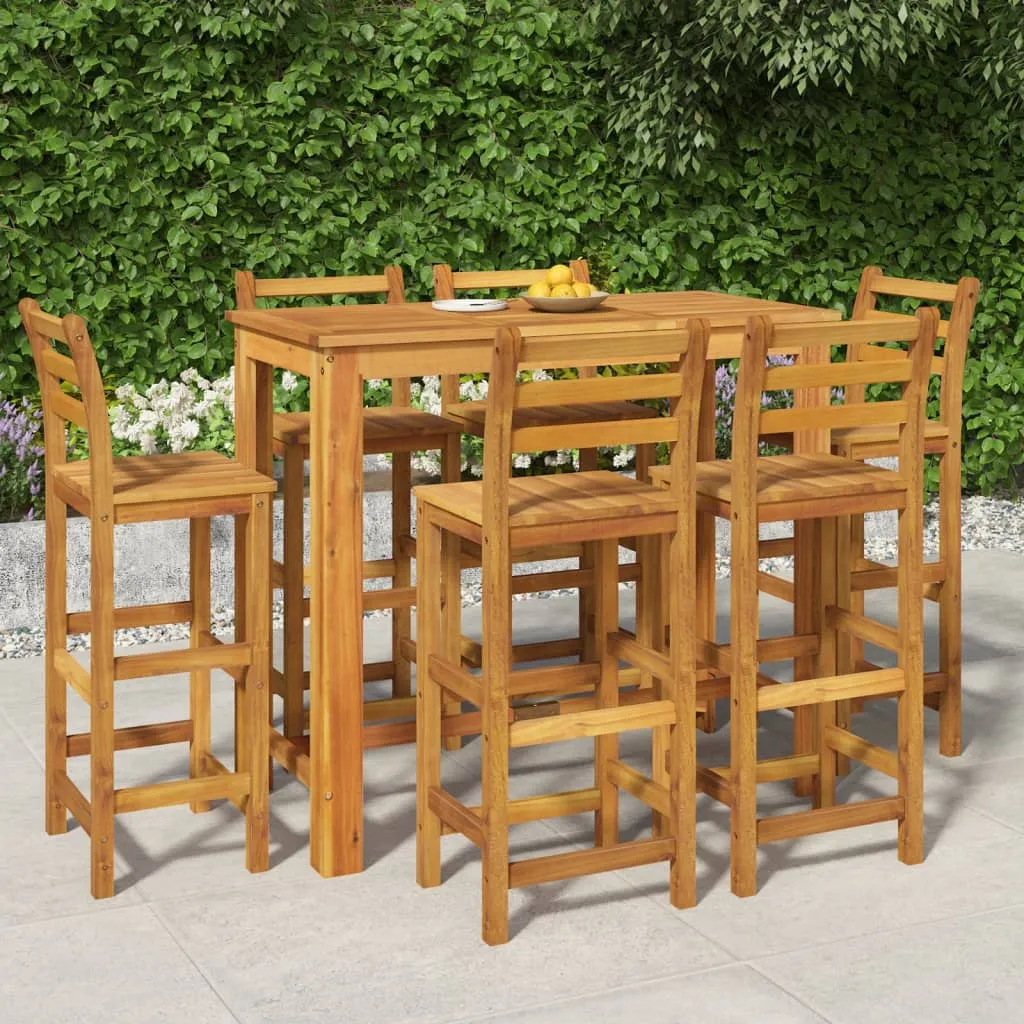 vidaXL Set da Pranzo da Giardino 7 pz in Legno Massello di Acacia