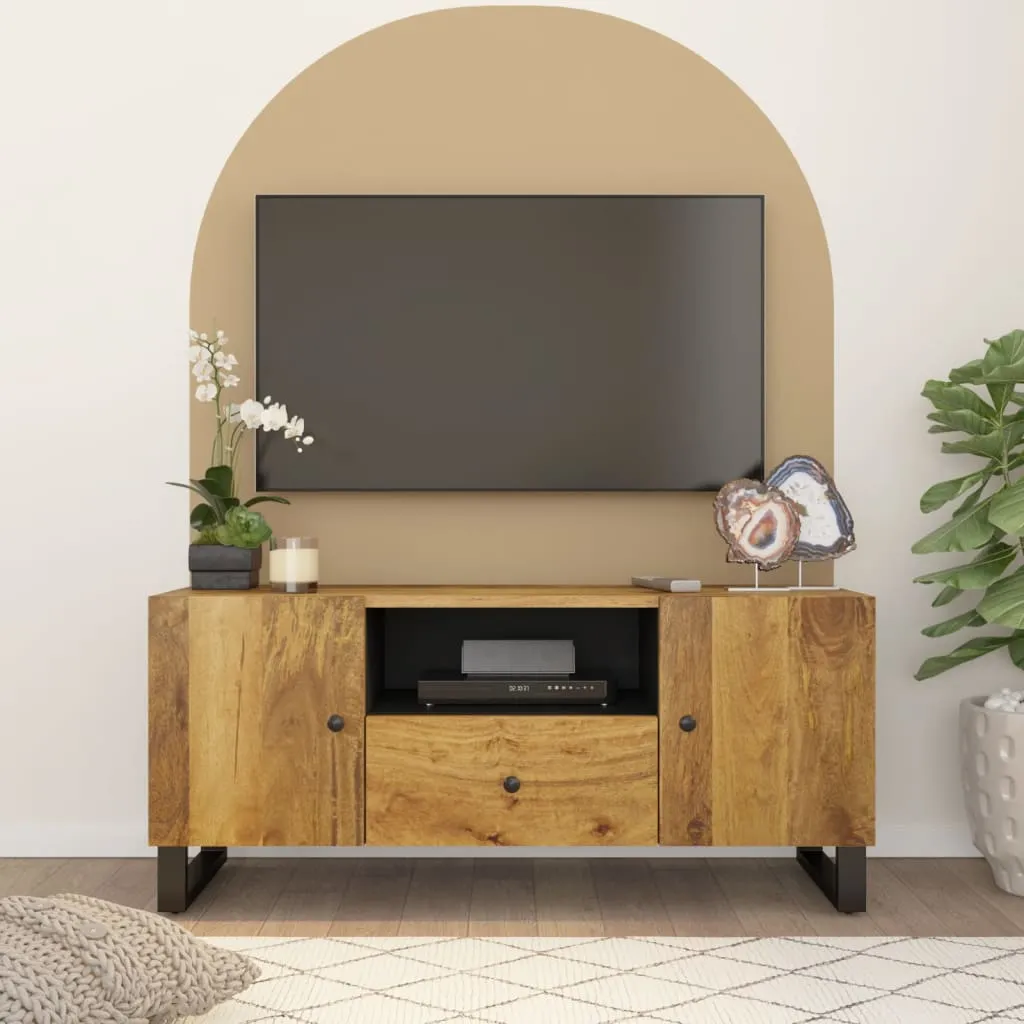 vidaXL Mobile TV 105x33,5x46cm Legno Massello Mango Legno Multistrato