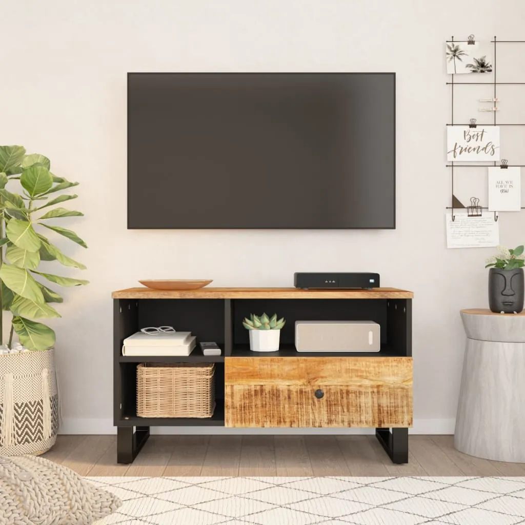 vidaXL Mobile TV 80x33x46cm Legno Massello Mango e Legno Multistrato