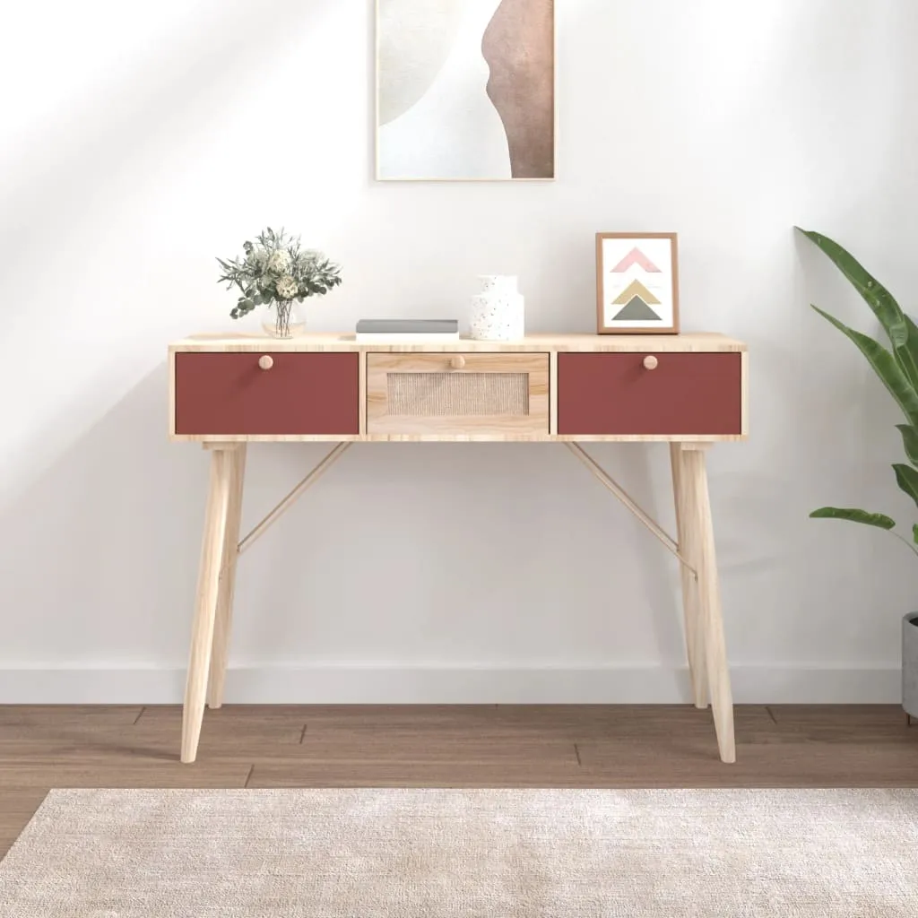 vidaXL Tavolino Consolle con Cassetti 105x30x75 cm Legno Multistrato