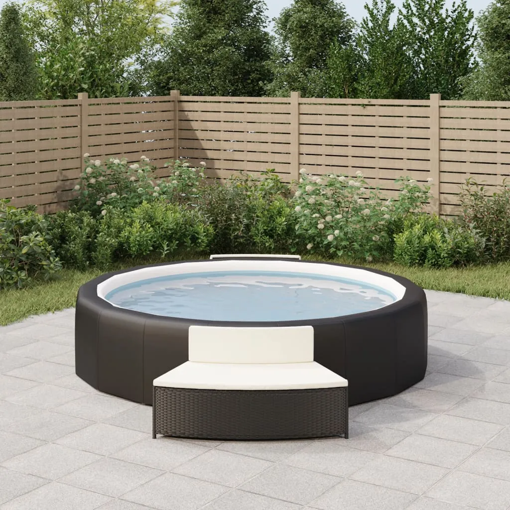 vidaXL Panche per Spa con Cuscini 2 pz in Polyrattan Nero