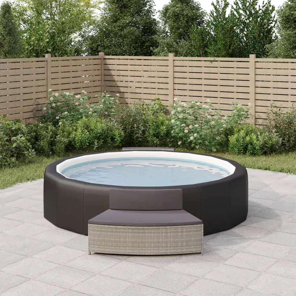 vidaXL Panche per Spa con Cuscini 2 pz in Polyrattan Grigio