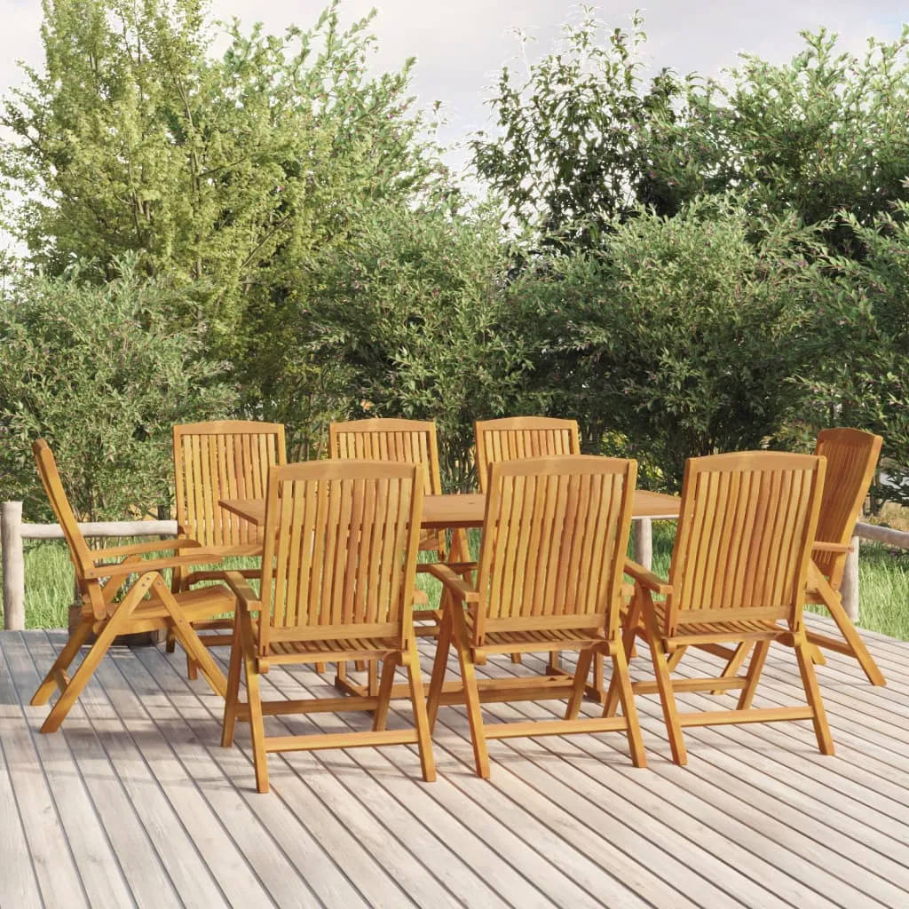 vidaXL Sedie da Giardino Reclinabili 8 pz in Legno Massello di Teak