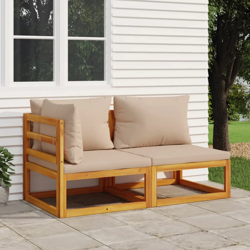 vidaXL Set Divani da Giardino 2pz con Cuscini Legno Massello Acacia